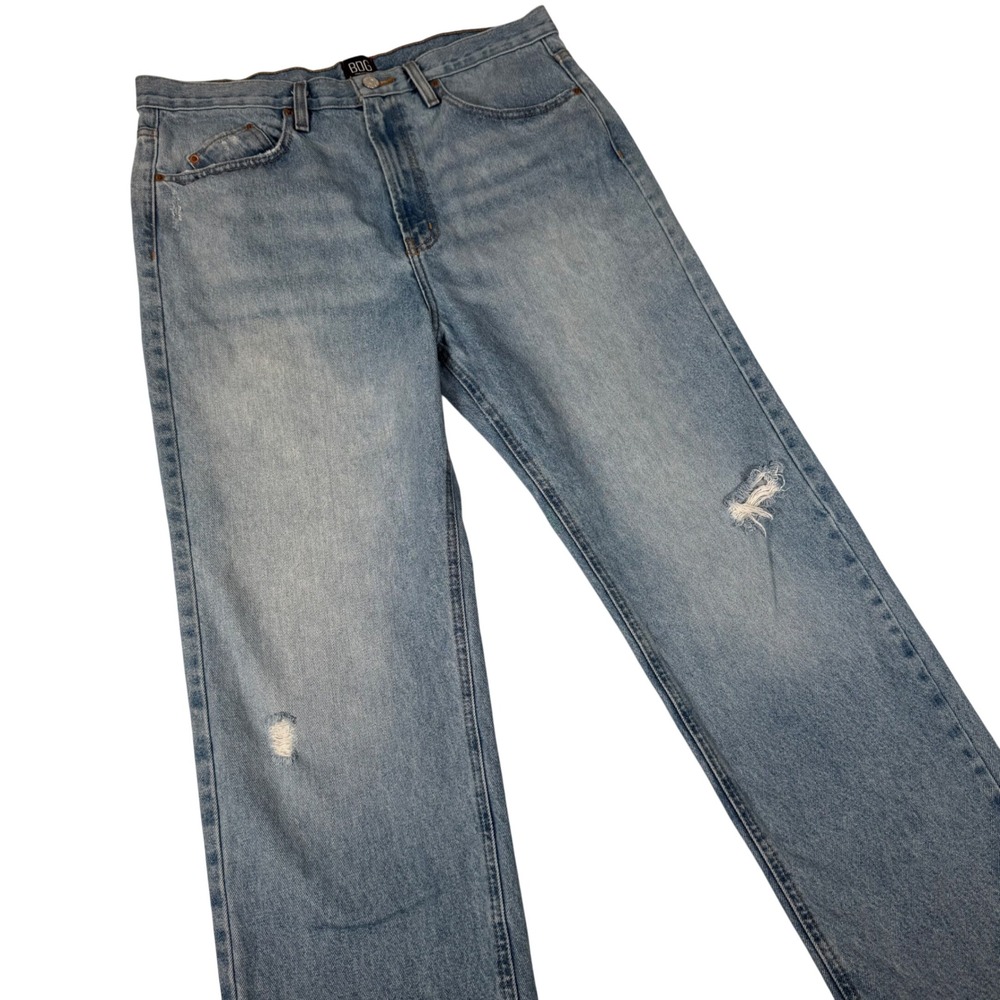 BDG Slim Stacked Jeans Womens 31 Light Wash Distressed Cotton OB1031960 Denim